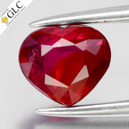 GLC CERTIFIED 1.08ct Heart Natural Red Ruby - Unheated, Mozambique Gemstone — view 1