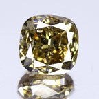 3.80ct Cushion Natural Untreated Fancy Yellow Champagne Diamond SI2