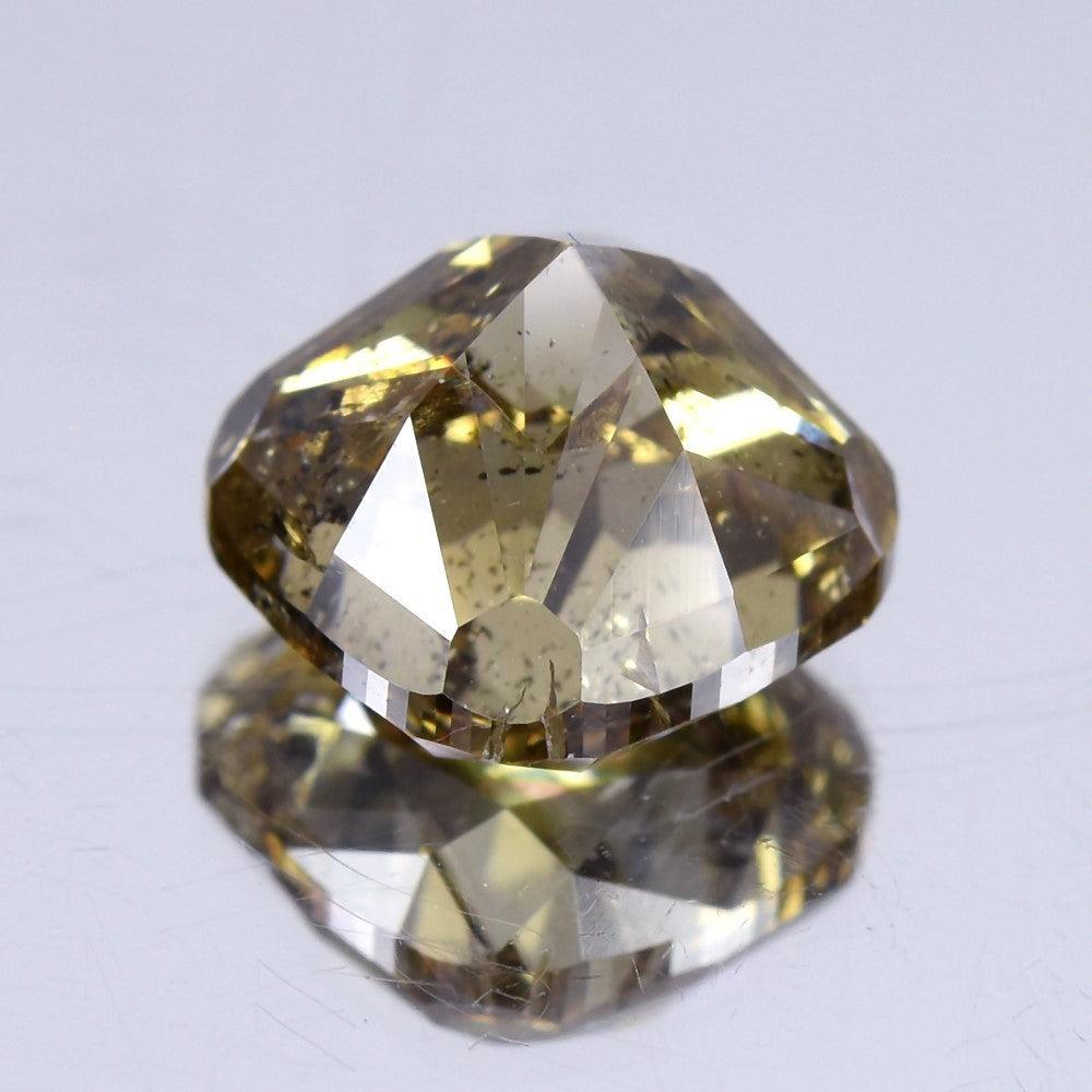 3.80ct Cushion Natural Untreated Fancy Yellow Champagne Diamond SI2