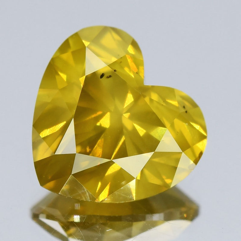1.50ct 7.56x7.07mm Heart Natural Treated Fancy Yellow Diamond SI2 Africa