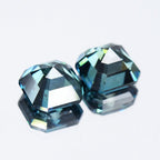 Pair 2pcs/2.08ct t.w Asscher Cut Natural Treated Fancy Deep Blue Diamond SI1 — view 3