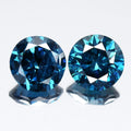 Pair 2pcs/2.14ct Round Brilliant Natural Treated Fancy Vivid Blue Diamond SI1
