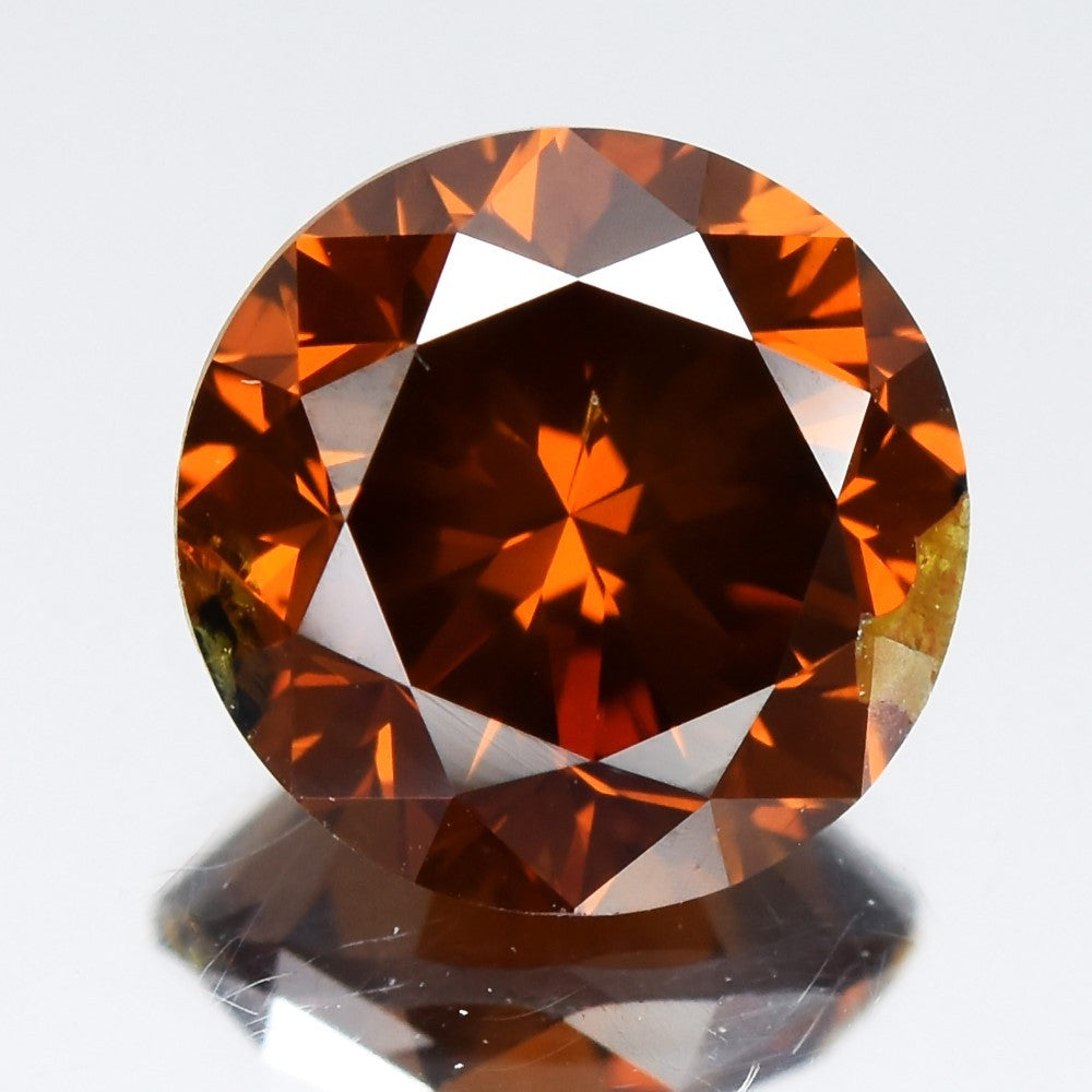 1.84ct 7.43mm Round Brilliant Natural Treated Fancy Red Orange Diamond VS2