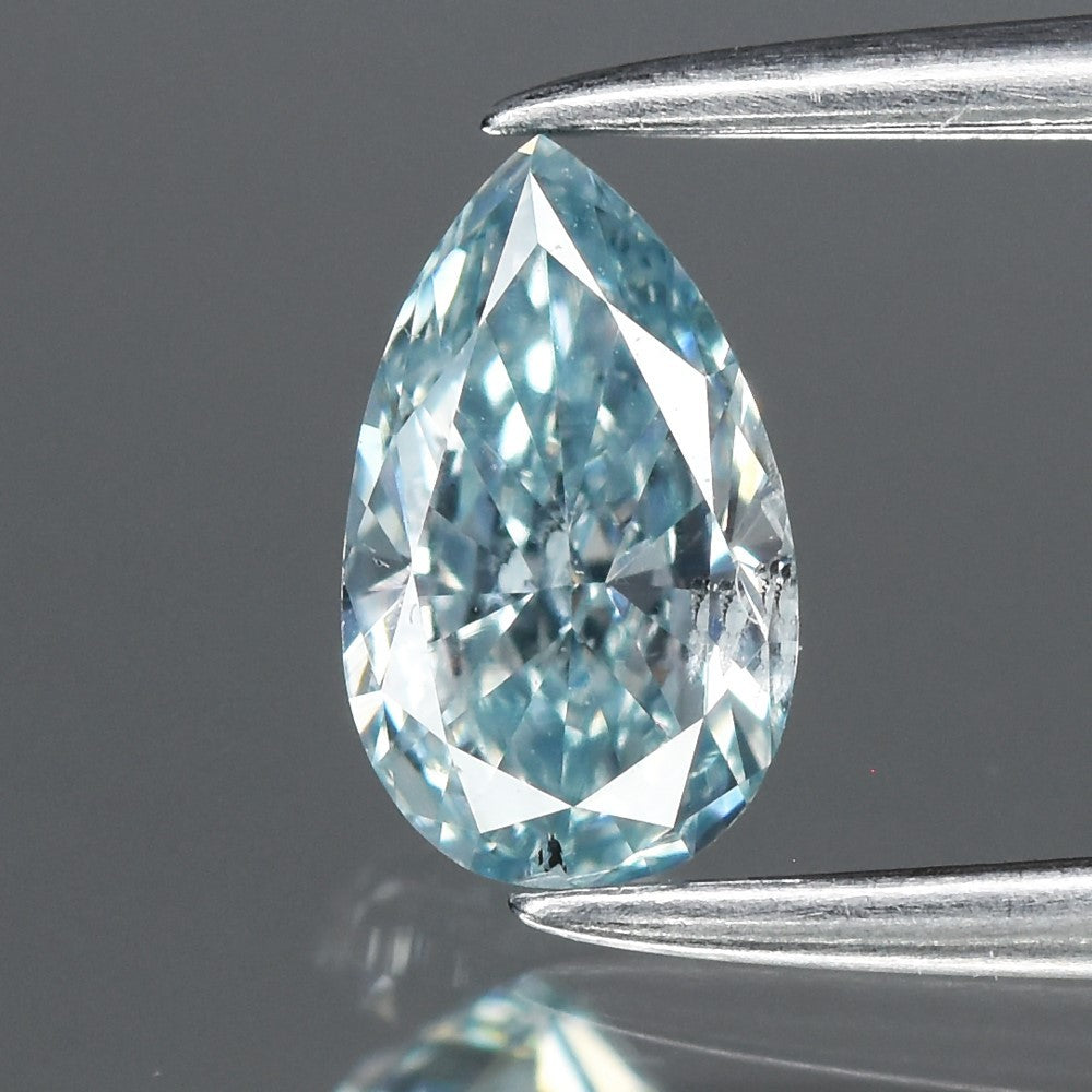 0.50ct 6.43x3.89mm Pear Natural Treated Fancy Intense Blue Diamond SI1 Africa
