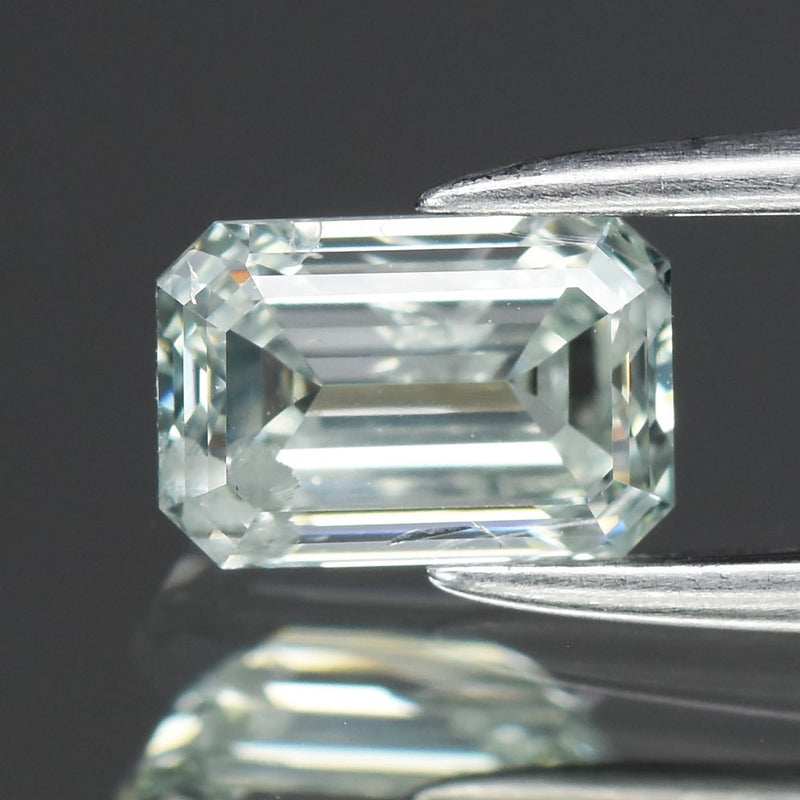 0.70ct 5.9x4mm Emerald Cut Natural Treated Fancy Green Diamond SI1 Africa