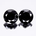 Pair 2pcs/4.71ct Round Brilliant Natural Fancy Jet Black Diamond Opaque (AAA) — view 1
