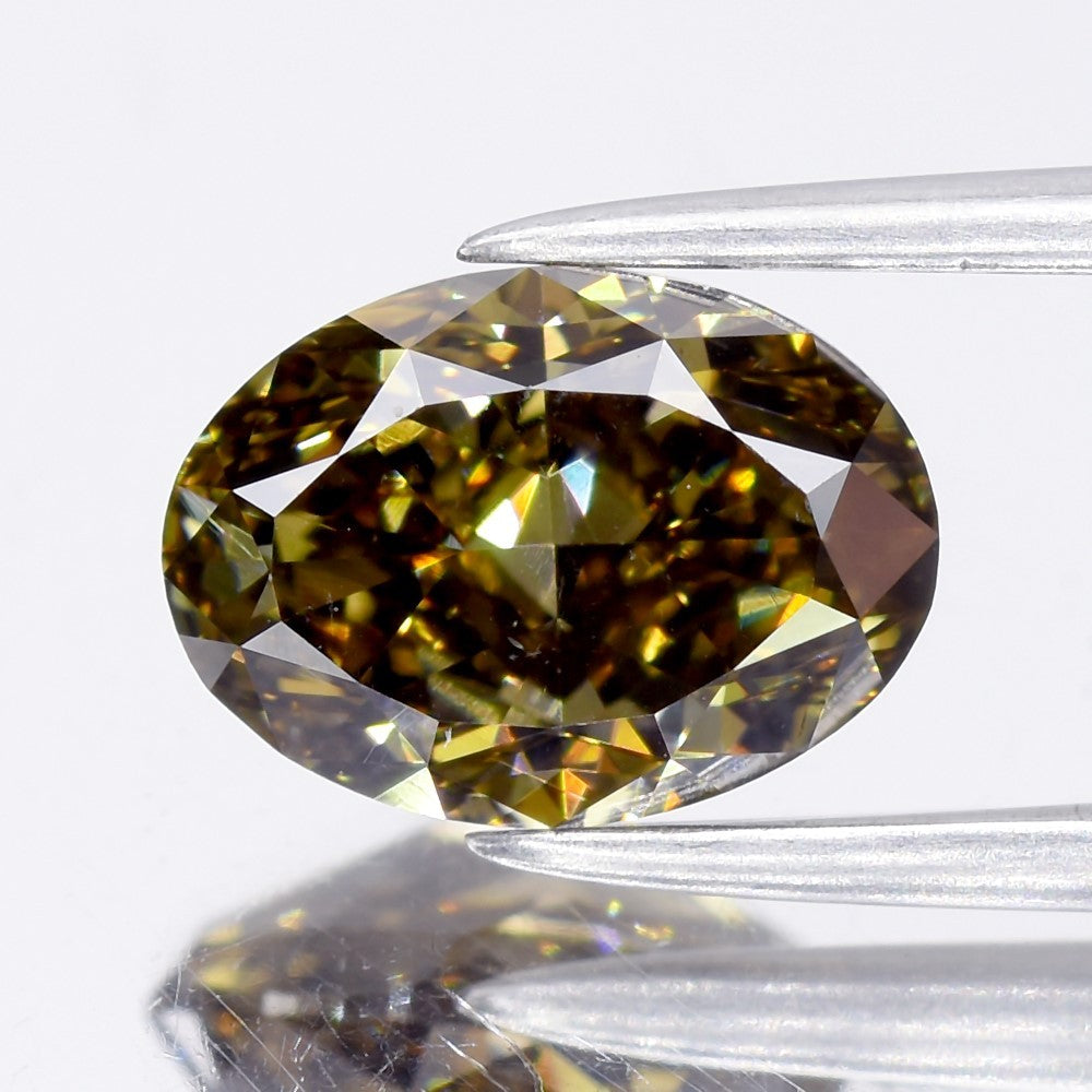 1.50ct Oval Natural Untreated Fancy Deep Yellowish Cognac Diamond VVS2