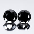 Pair 2pcs/5.22ct Round Brilliant Natural Fancy Jet Black Diamond Opaque (AAA) — view 1