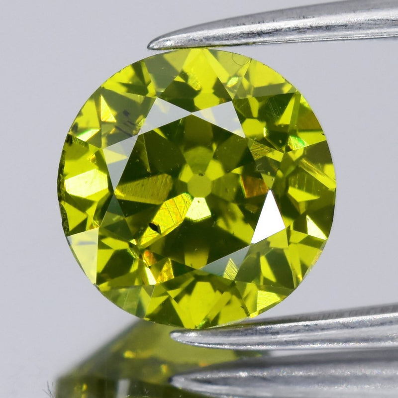 1.67ct Old Cut Natural Treated Fancy Deep Yellowish Green Diamond SI1 Africa