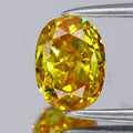1.01ct Oval Natural Treated Fancy Vivid Yellow Diamond VVS1 Africa