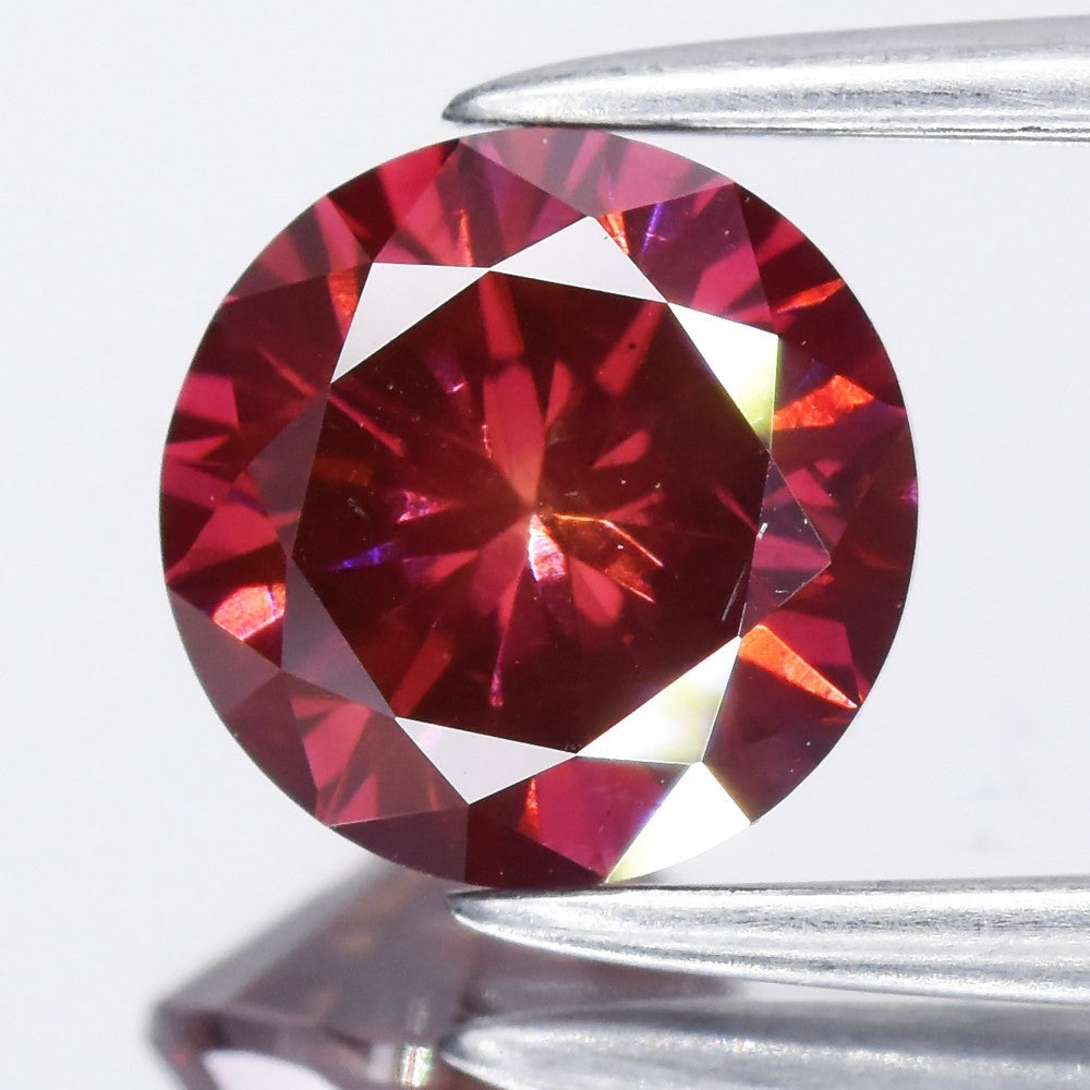 0.92ct Round Brilliant Natural Treated Fancy Deep Pink Diamond SI1 Africa