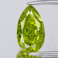 1.02ct Pear Natural Treated Fancy Intense Yellow Green Diamond SI1 Africa