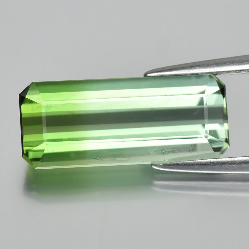 3.17ct 14.5x6mm VS Octagon Natural Green Tourmaline - Unheated Mozambique Gem