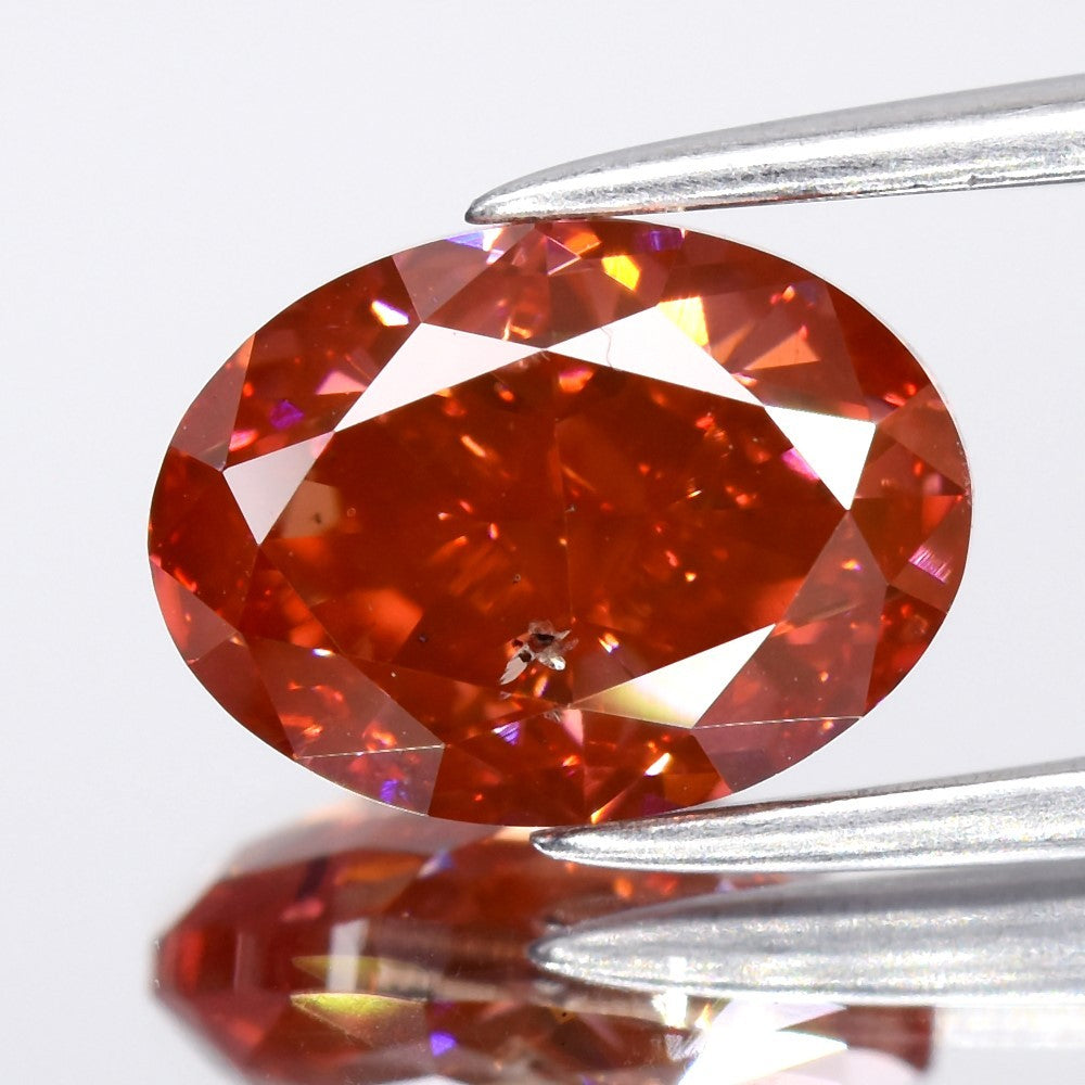 2.04ct 8.68x6.35mm Oval Natural Treated Fancy Deep Purple Pink Diamond SI1