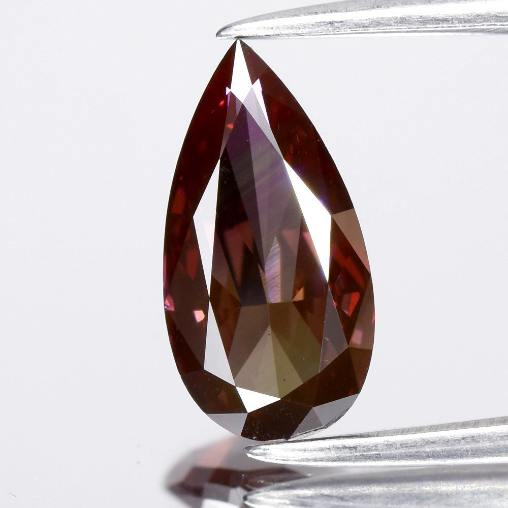 0.92ct 9.62x4.99mm Pear Natural Treated Fancy Dark Purple Pink Diamond VVS2