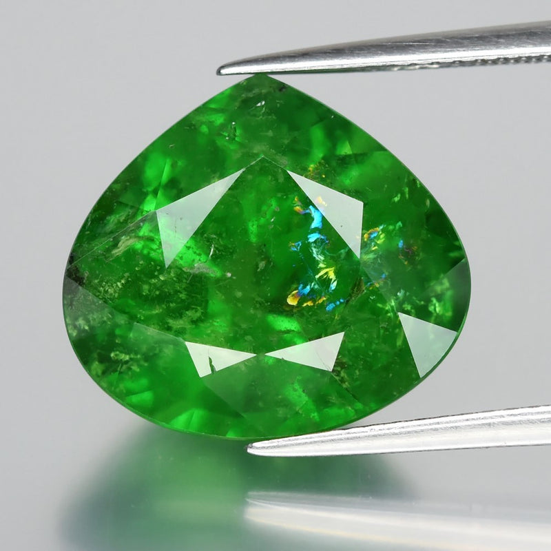 Big 13.22ct Pear Natural Vivid Green Tsavorite Garnet - Tanzania Gemstone