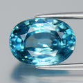 6.32ct 11.5x8.3mm VS Oval Natural Blue Zircon - Gentle Heat Cambodia Gemstone — view 1