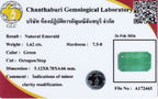 Laboratory report for GLC CERTIFIED 1.62ct Octagon Natural Green Emerald - Exquisite, Zambia Gem