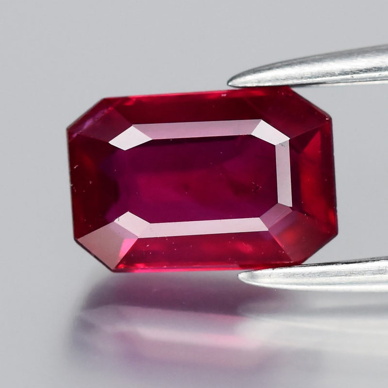 1.01ct 6.8x4.7mm Natural Purplish Red Burmese Ruby - Heated Only No Glass Gem