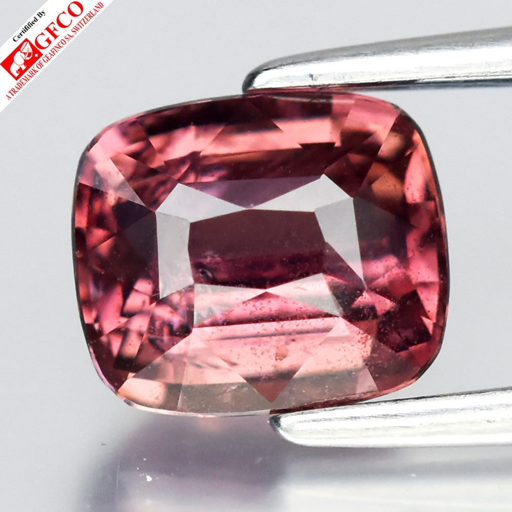 GFCO CERTIFIED 1.56ct Natural Padparadscha Sapphire - Heated, Madagascar Gem — view 1