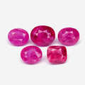5pcs Lot 11.13ct Oval &amp; Cushion Natural Reddish Pink Spinel - Mahenge Gems — view 1