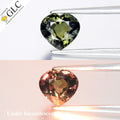 2.13ct Color Change From Green to Purple Color Change Sapphire | Heart