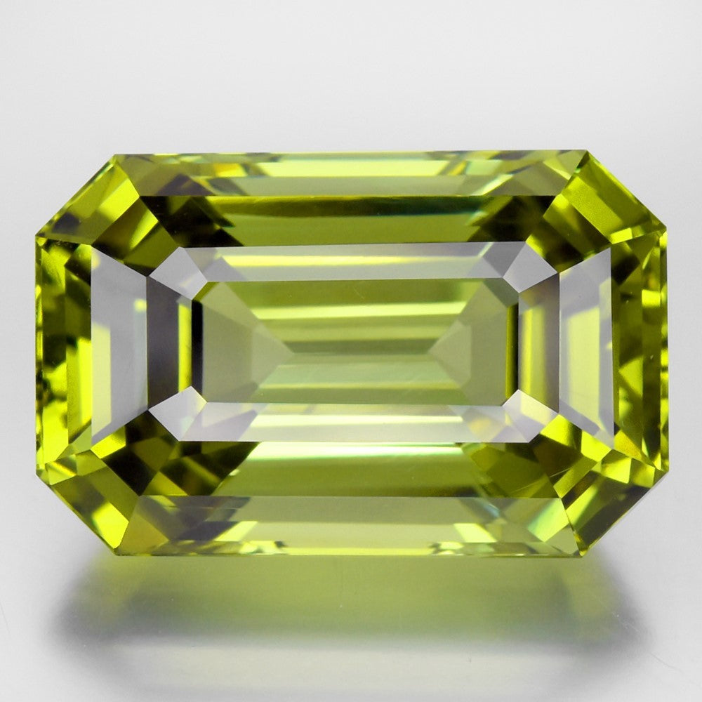 19.01ct IF Emerald Cut Natural Yellow Green Chrysoberyl - Elite, Madagascar