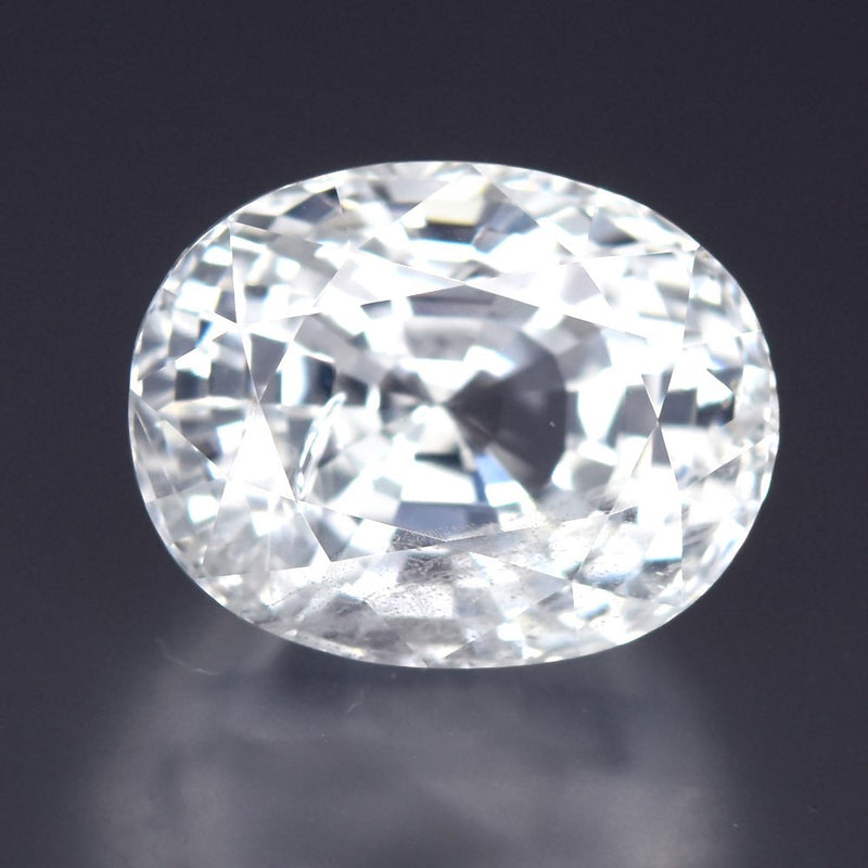 Big! 14.07ct VS Oval Natural White Sapphire - Unheated, Sparkle Burma Gemstone