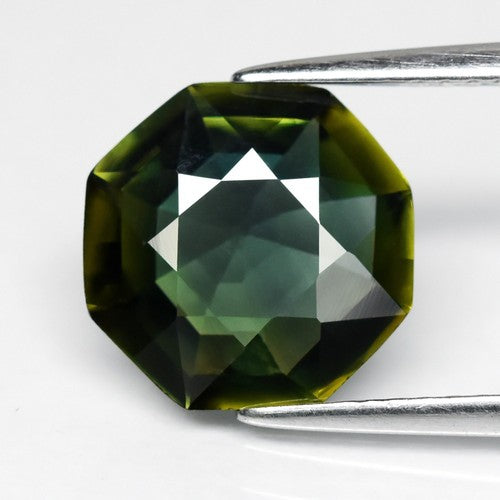 3.11ct 10.2x10mm IF Clean Octagon Blue Green Sapphire - Thailand Gemstone